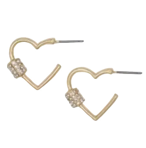 Gold Hearts with Crystals