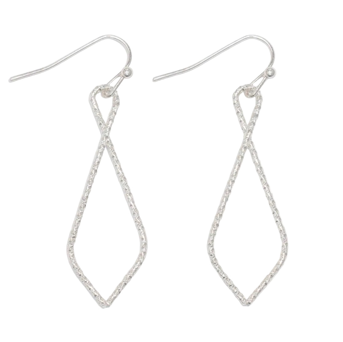 Textured Silver Drops Earrings