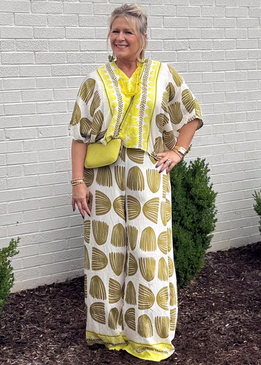 Relaxed Elegance V-Neck Short Sleeve Lounge Set