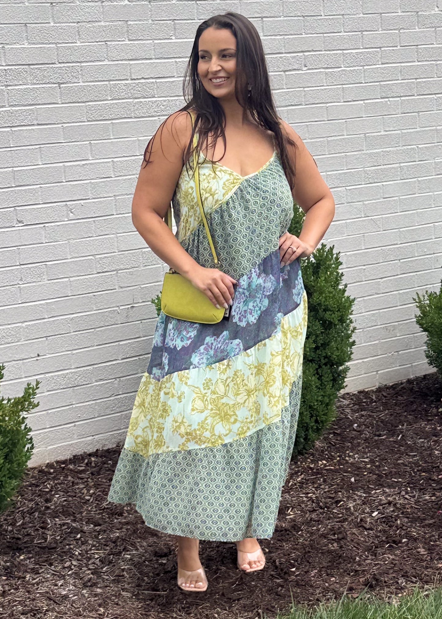 Boho Harmony Mixed Print Maxi Dress