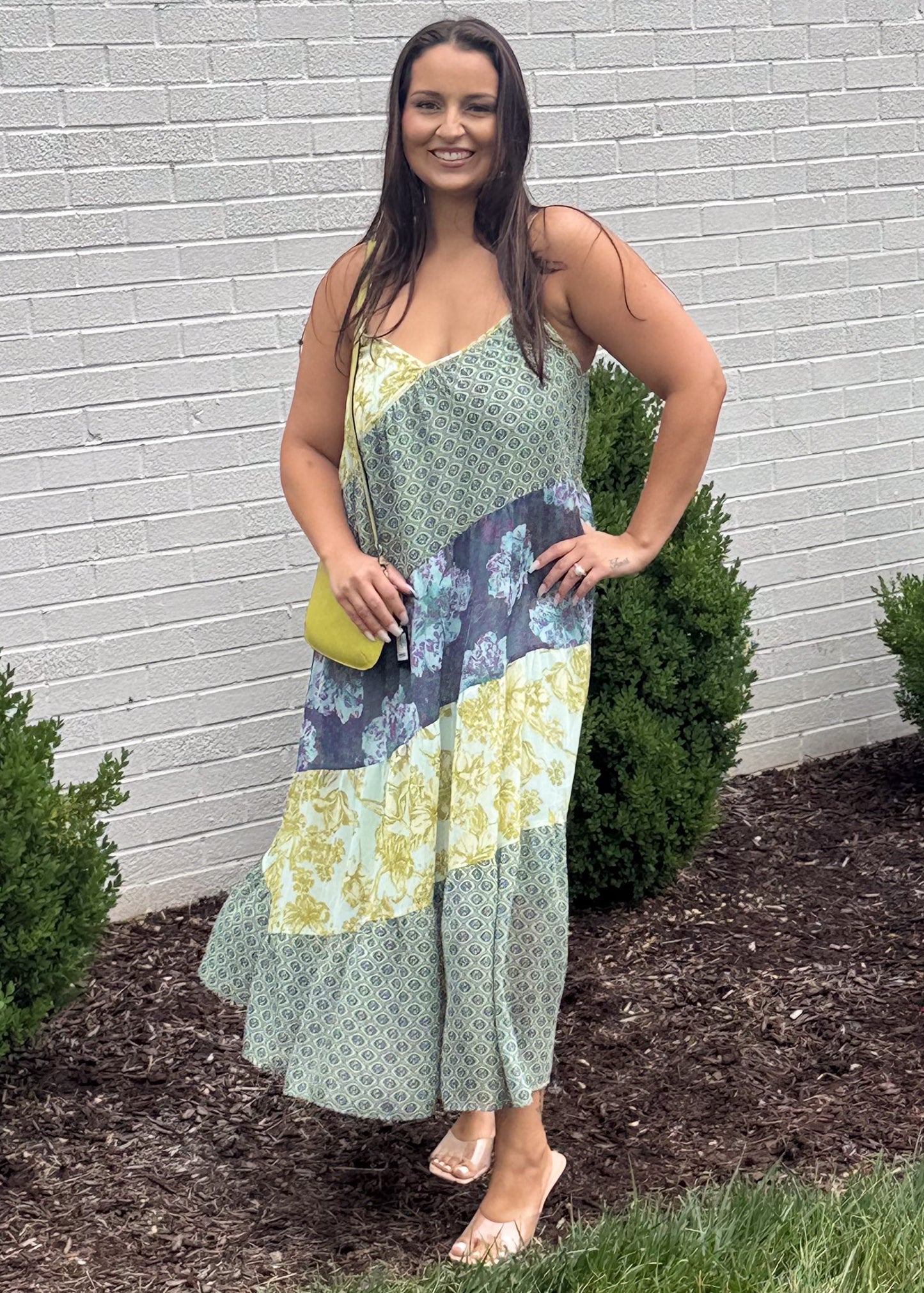 Boho Harmony Mixed Print Maxi Dress