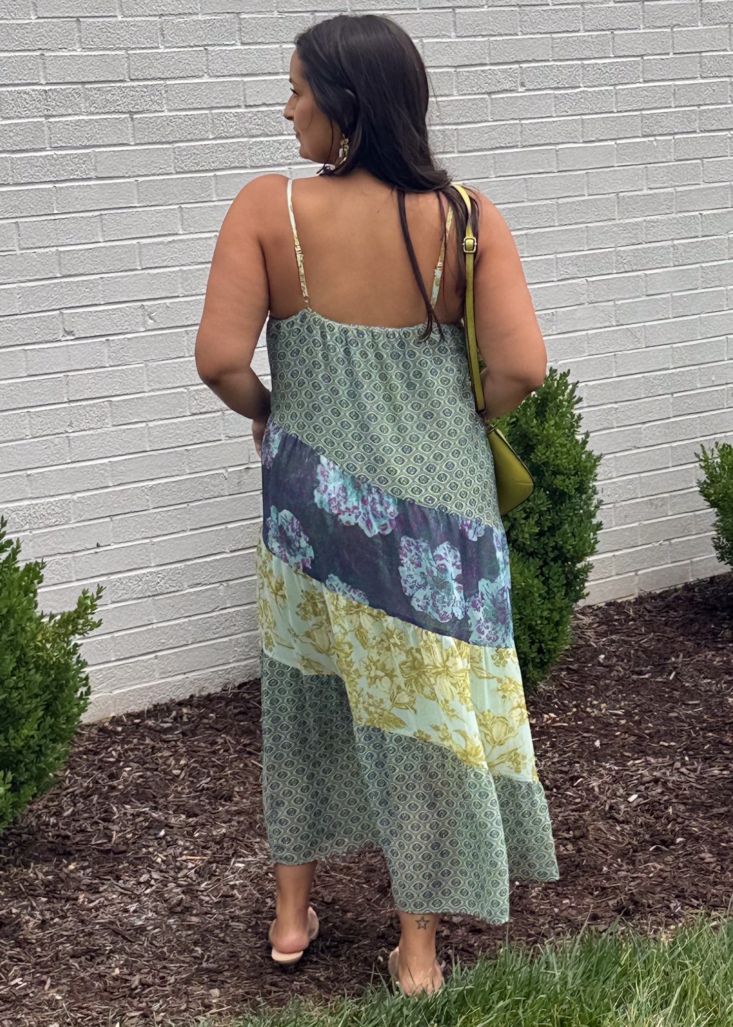 Boho Harmony Mixed Print Maxi Dress