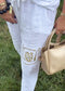 Luxe Linen Embellished Statement Pants
