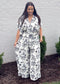 Palm Noir Tie Jumpsuit