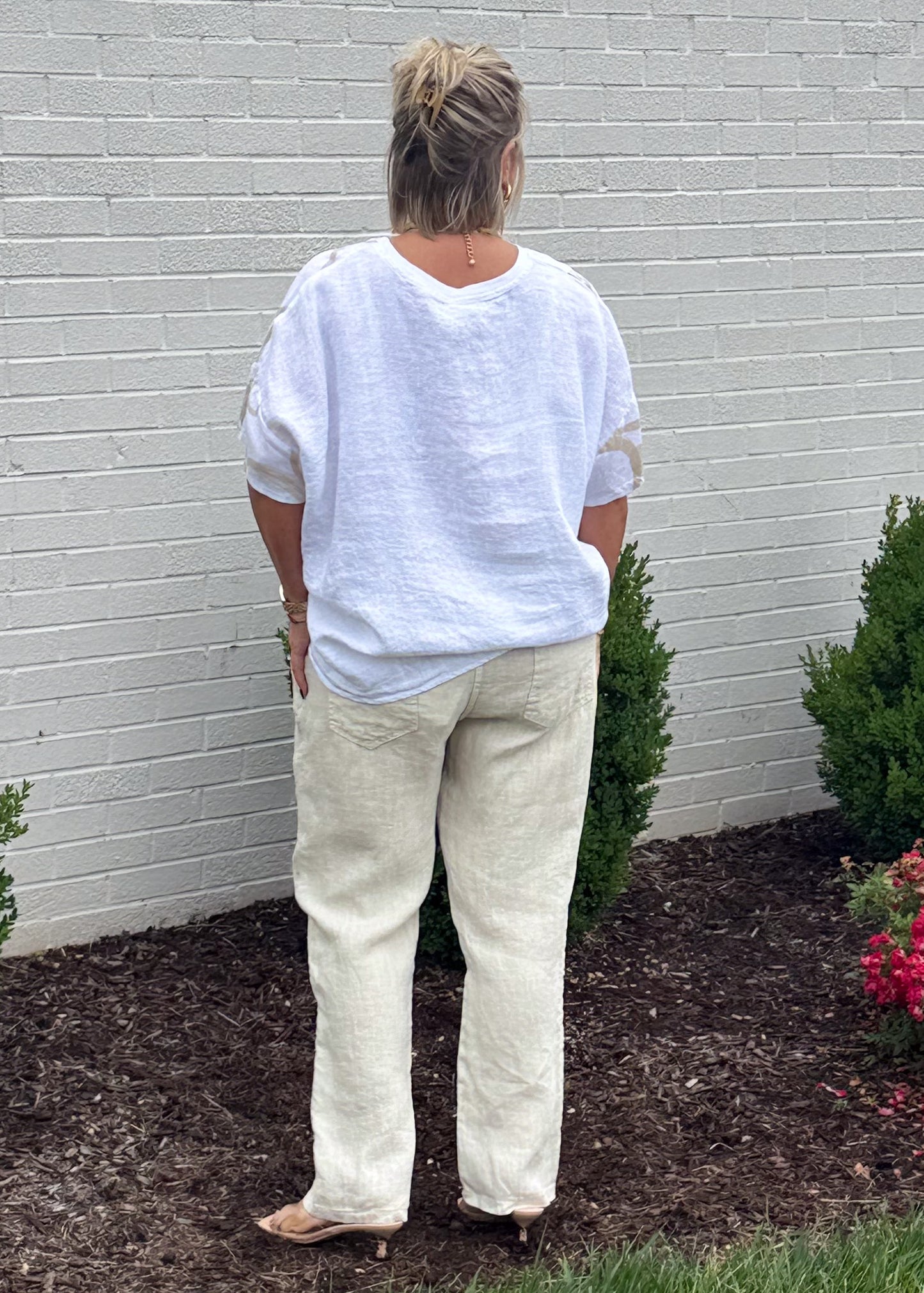 Luxe Linen Embellished Statement Pants