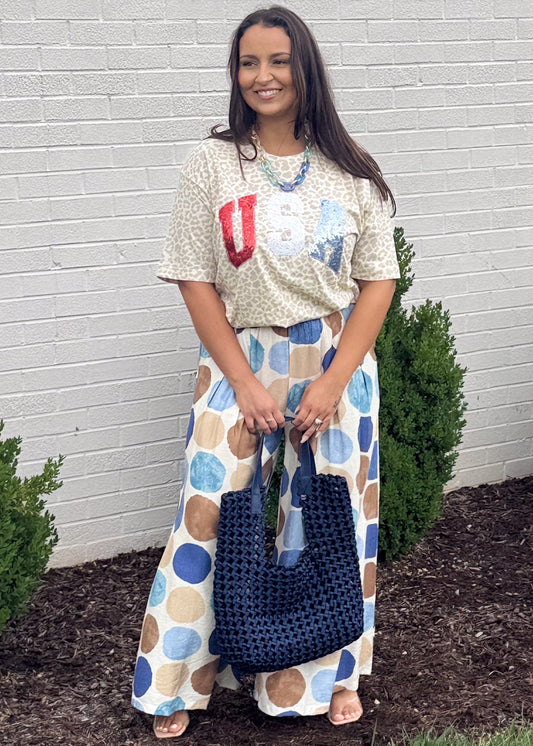 Americana Leopard Graphic Tee