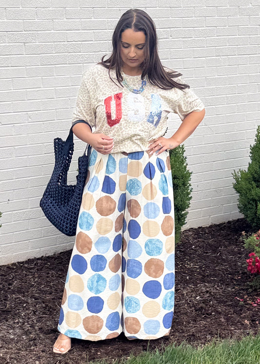 Bubble Mist wide Leg Pants