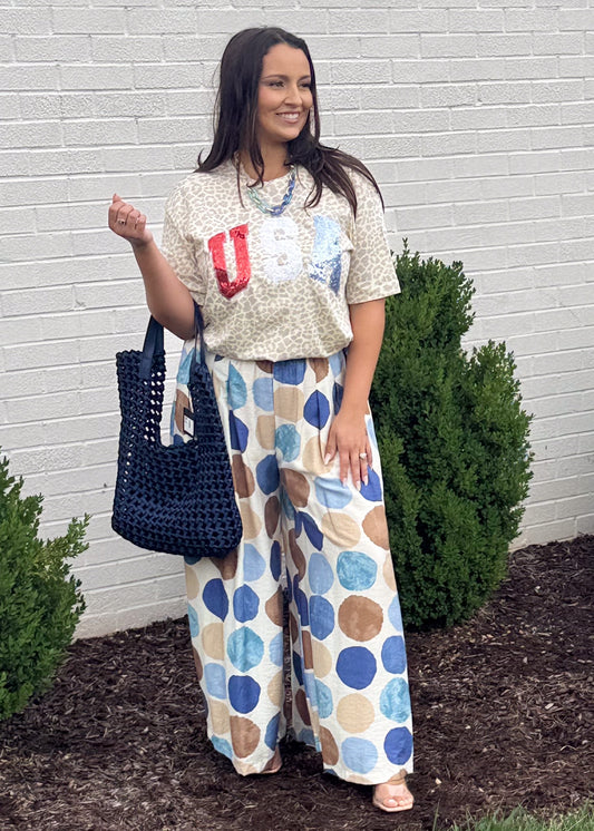 Americana Leopard Graphic Tee