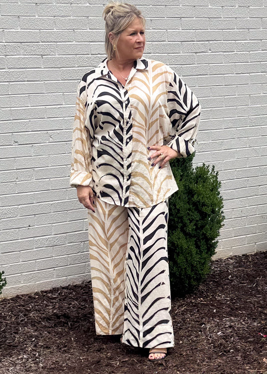Savanna Stripe Zebra Print Set