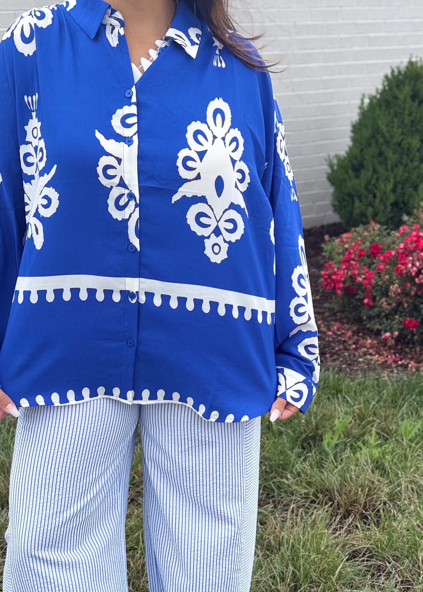 Royal Blue Blouse