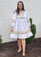 Ivory Mosaic 3/4 Sleeve Dress