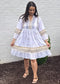 Ivory Mosaic 3/4 Sleeve Dress