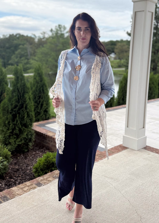 Gilded Button Blouse