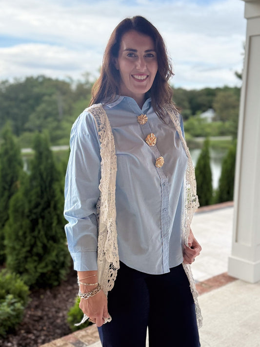 Gilded Button Blouse