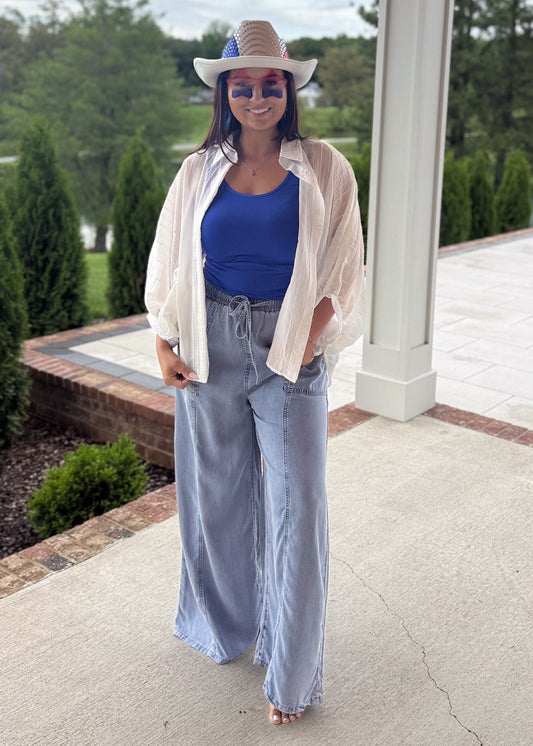 Airy Pinstripe Blouse