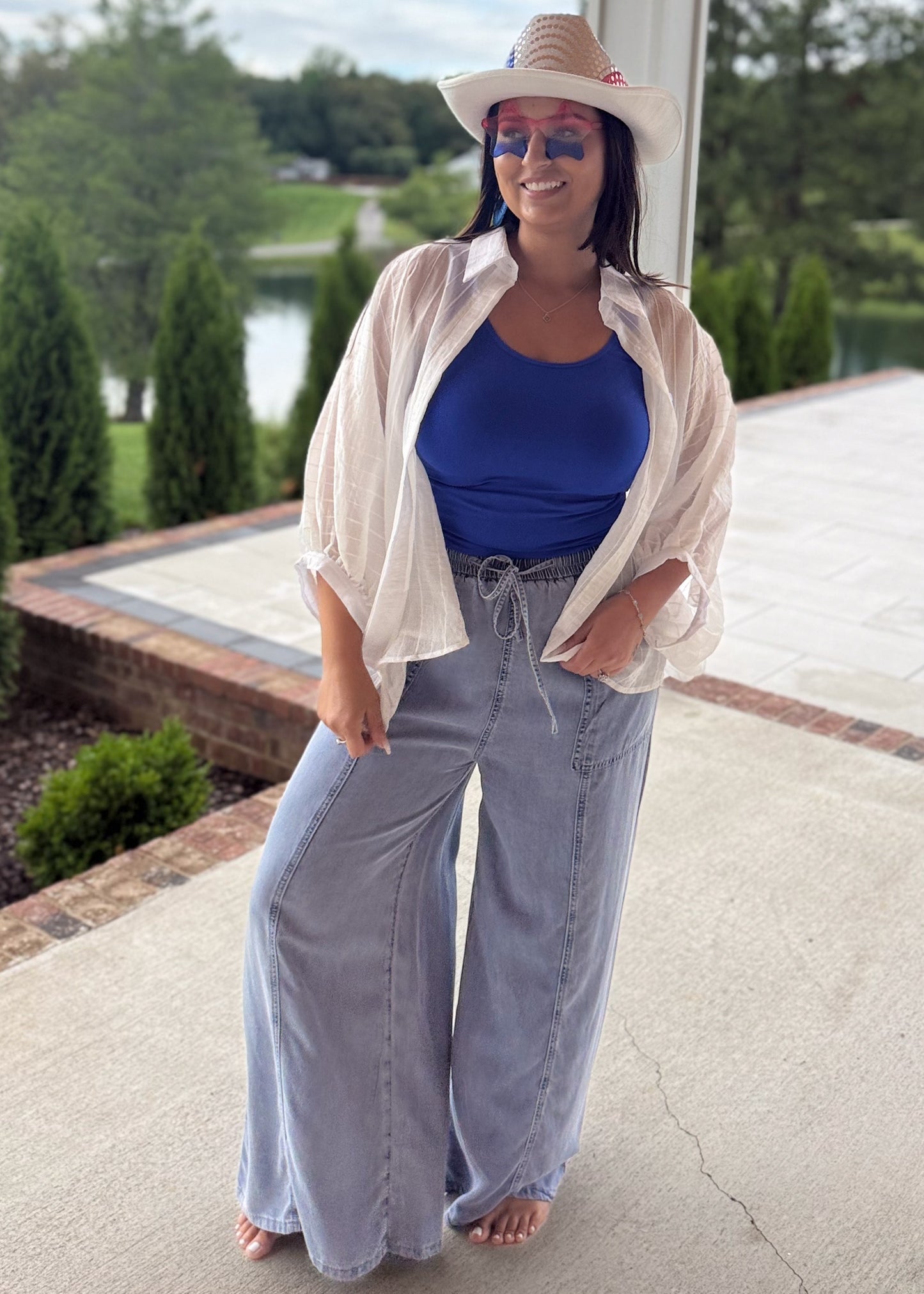 Airy Pinstripe Blouse