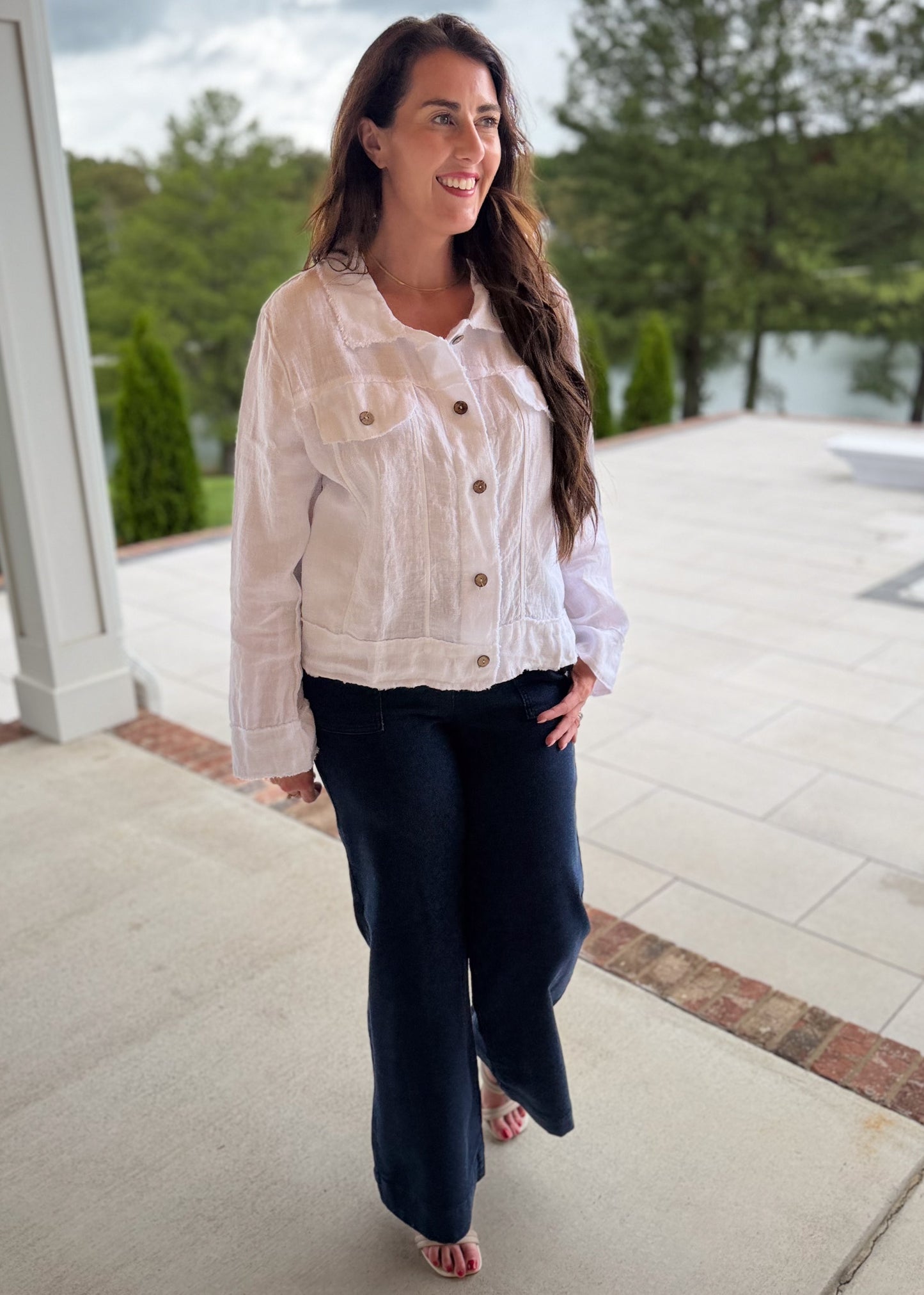Coastal Linen Button Jacket