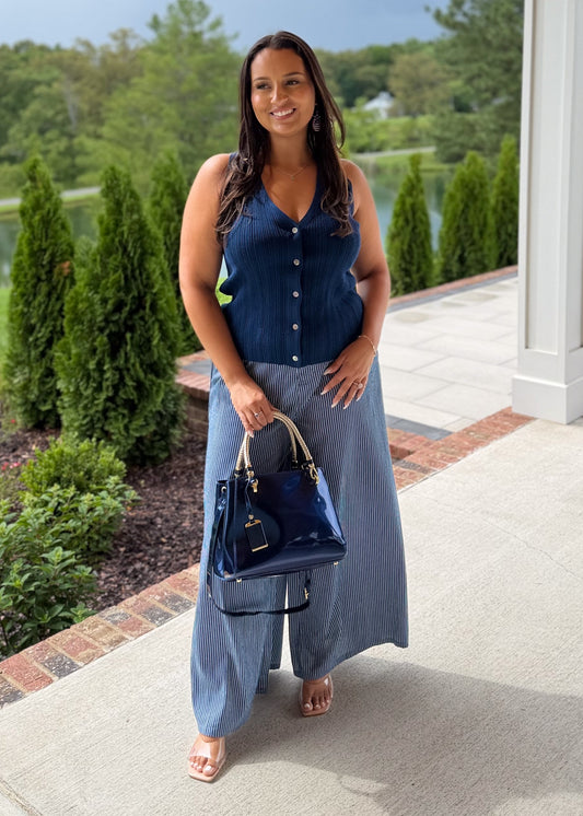 Button Down Ribbed Sweater Vest