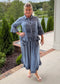 Ruffled Chambray Button-Up