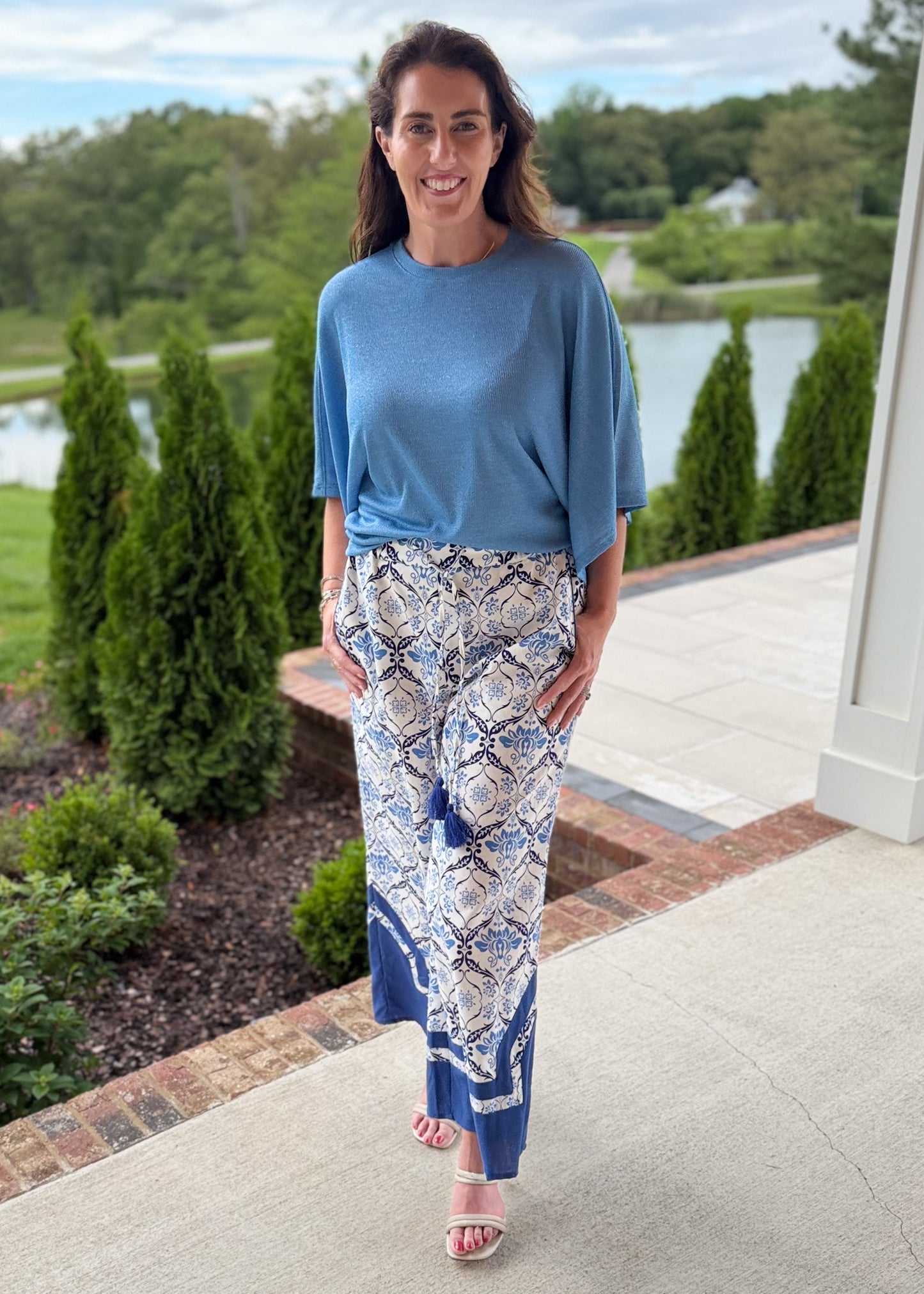 Midnight Bloom Wide Leg Pants