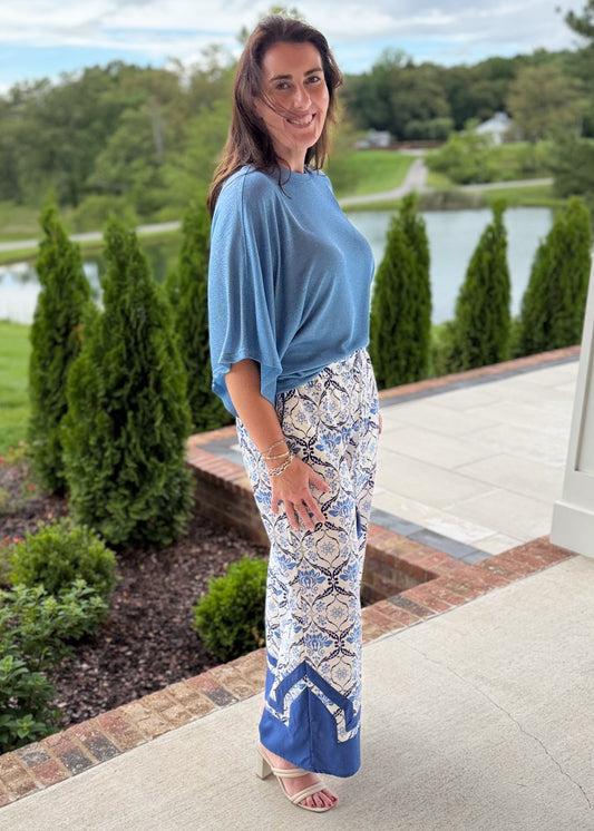 Midnight Bloom Wide Leg Pants