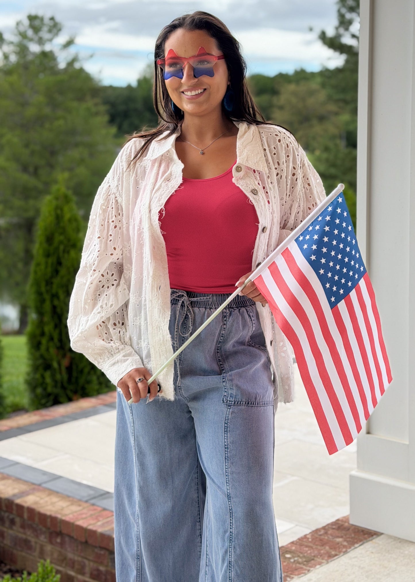 Bright Breeze Eyelet Top