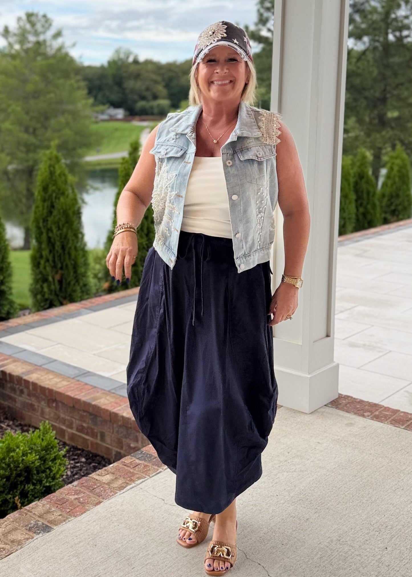 Modern Muse Side Tuck Midi Skirt