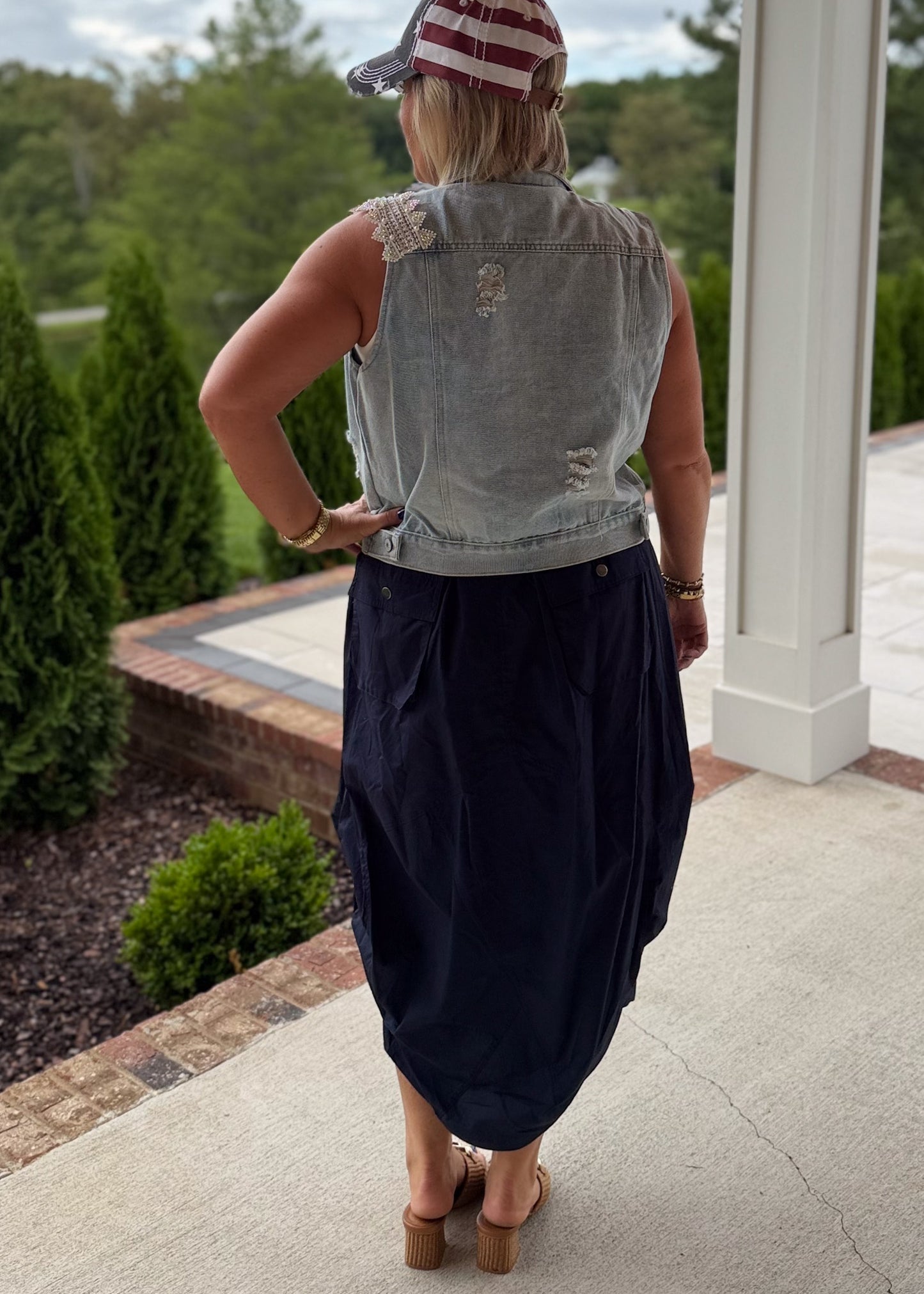 Modern Muse Side Tuck Midi Skirt
