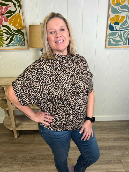 Wild Edge Mock Neck Top