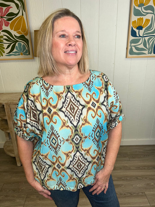 Short Tide Sleeve Blouse