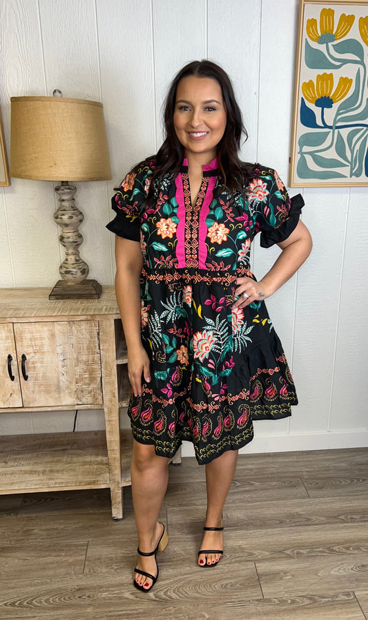 Midnight Garden Party Dress