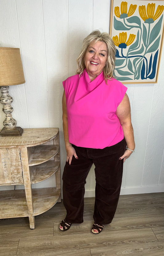 Pink Poise Mock Neck Top