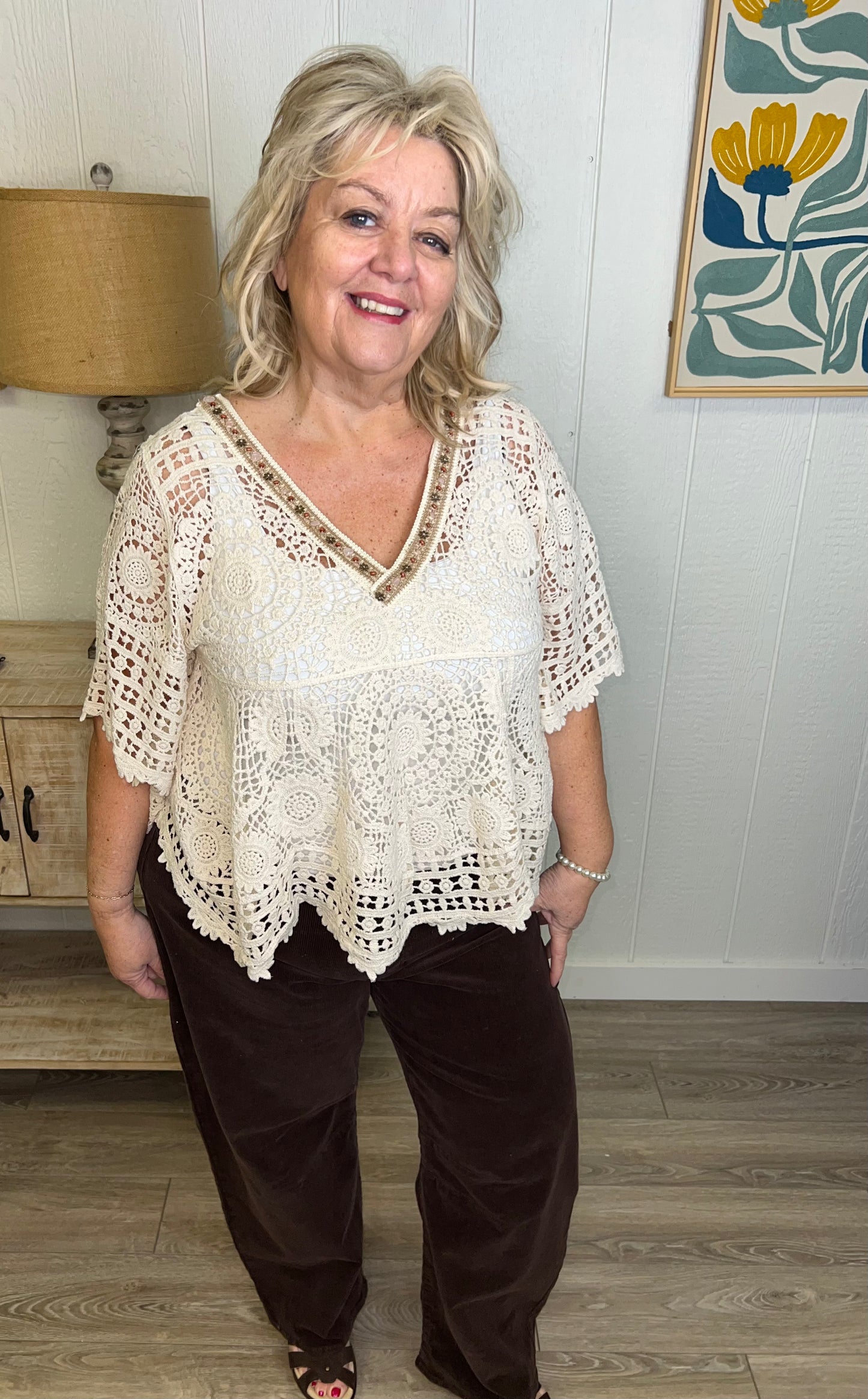 Golden Hour Crochet Blouse