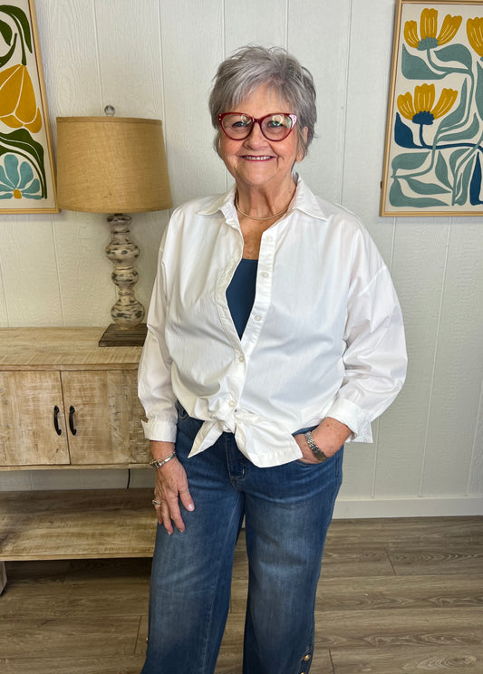 White Button Down Mini Dress