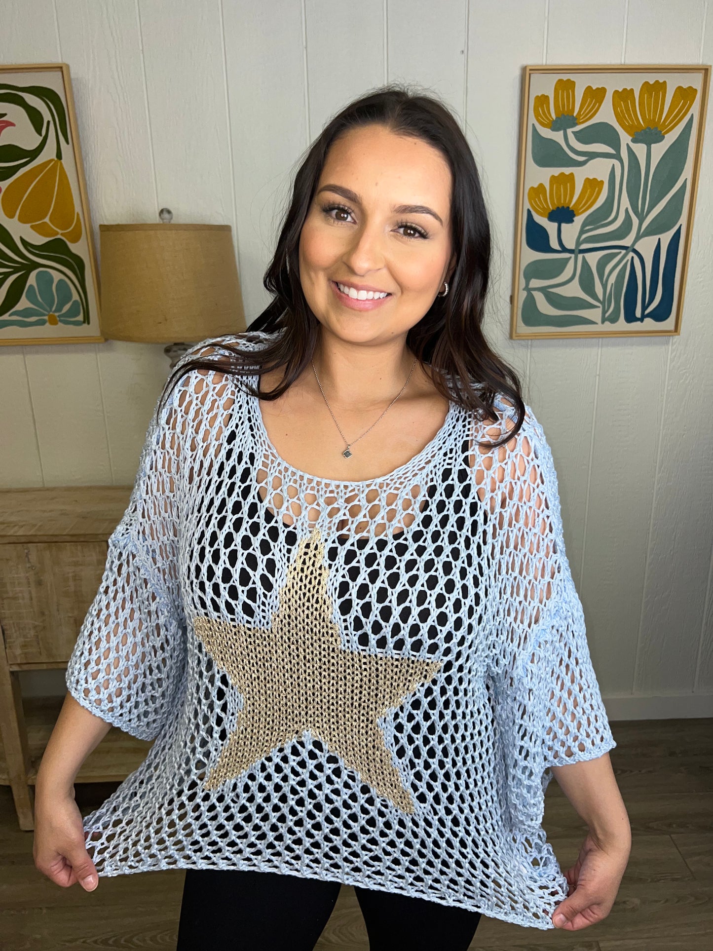 Golden Star Crochet Top