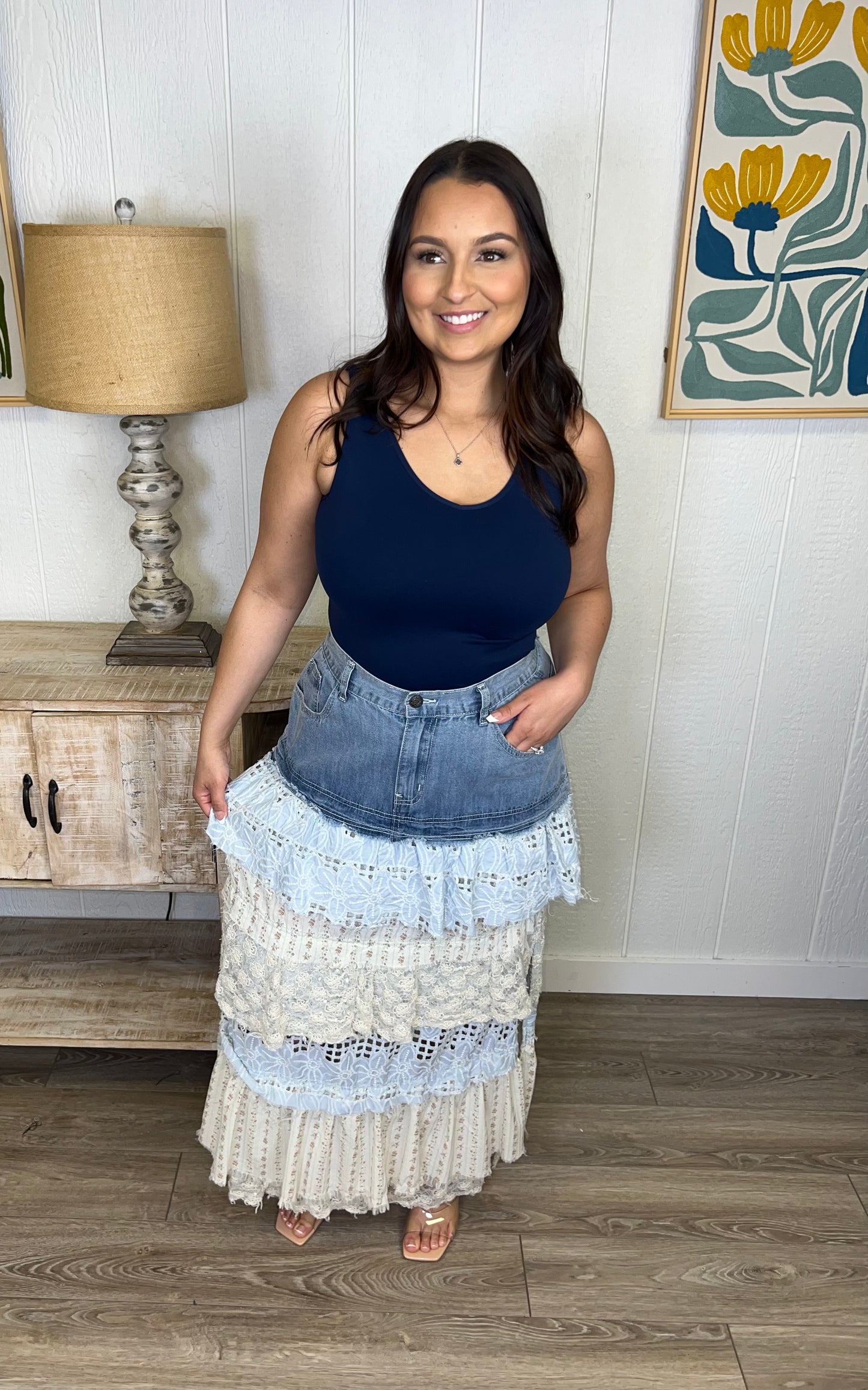 Denim & Drift Tiered Skirt