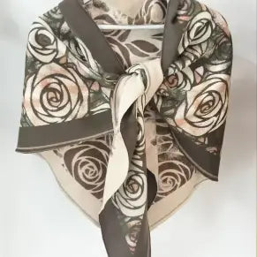 Rose Pattern Triangle Scarf