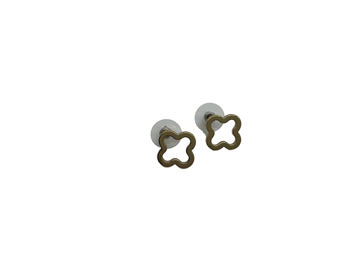 POLISHED GOLD OPEN CLOVERS EARR