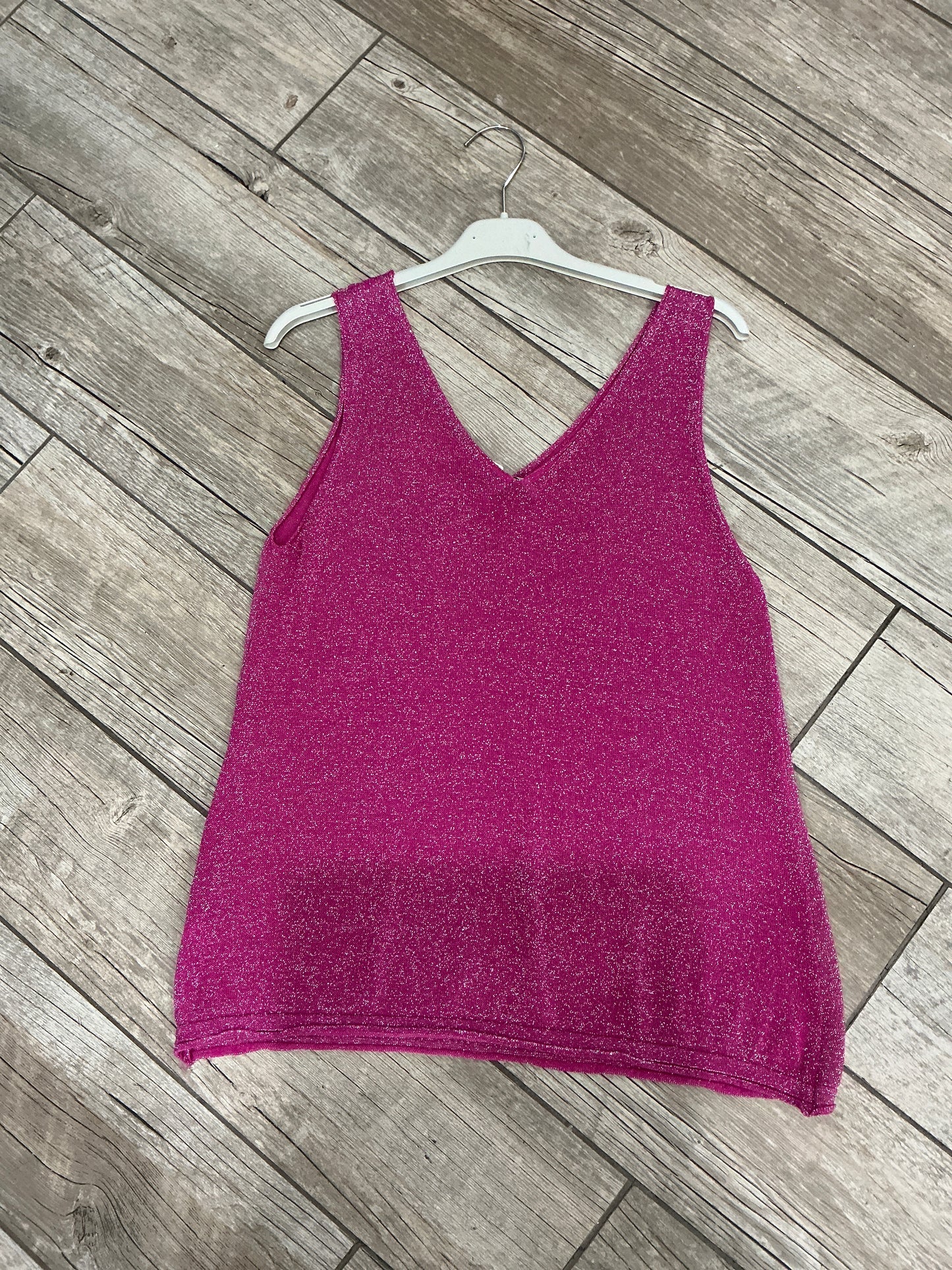 SHIMMERY DOUBLE V-NECK TANK(1946