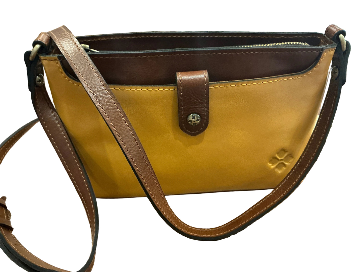 VINTAGE DISTRESSED CROSSBODY MANGO/COGNAC