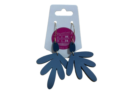 Midnight Slate Matte Dangle Earrings