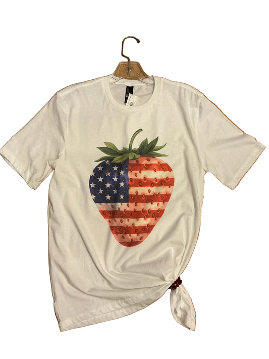 USA STRAWBERRY/FLAG TEES(00049