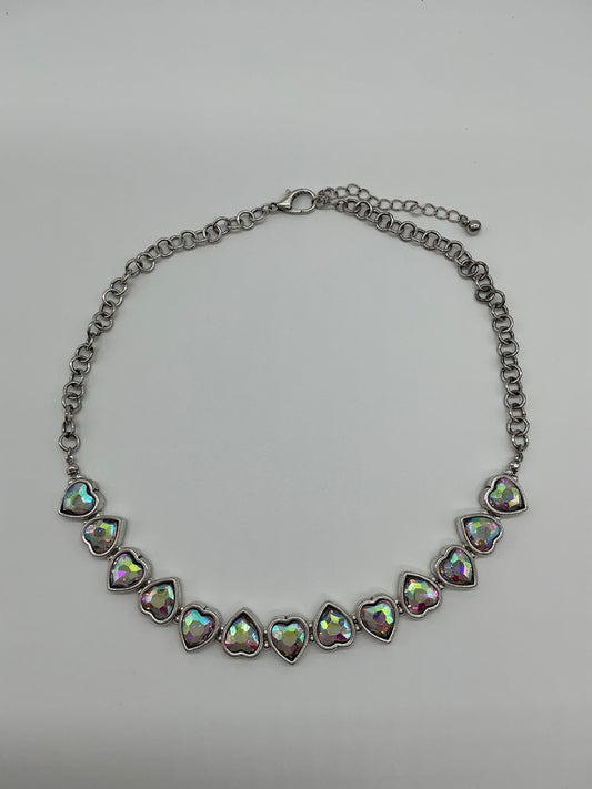 RHINESTONE HEART NECKLACE