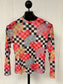 Checkered Heart Mesh Top
