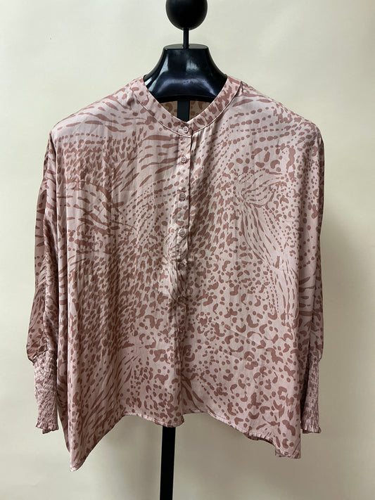 Pink Smoke Animal Print Top