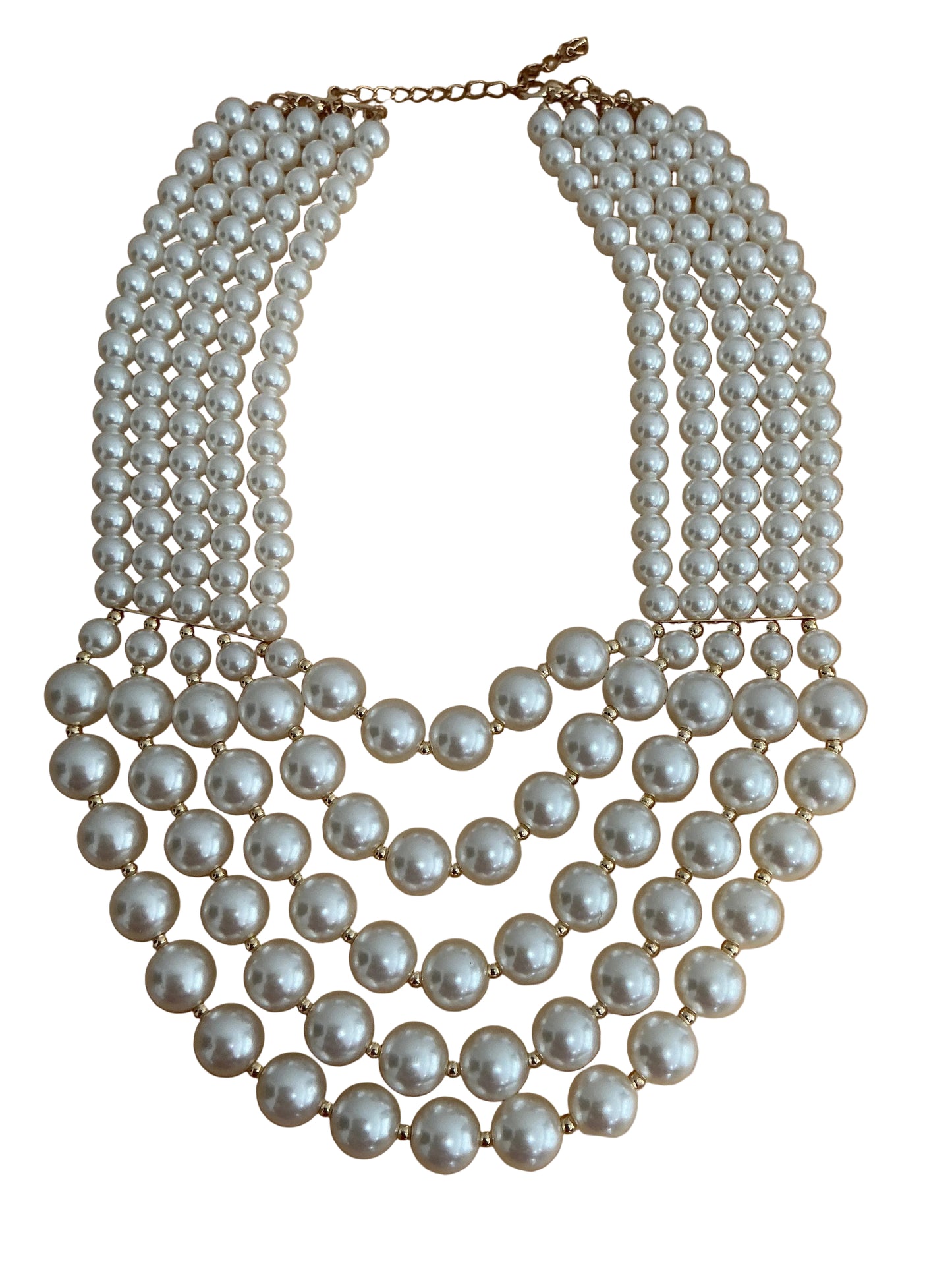 Ivory Elegance Layered Pearl Bib Necklace