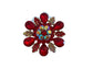 Floral Glass Stone Pin Brooch