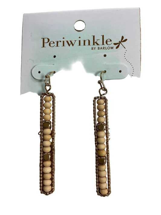 IVORY WOOD GOLD BEAD DROP EARR