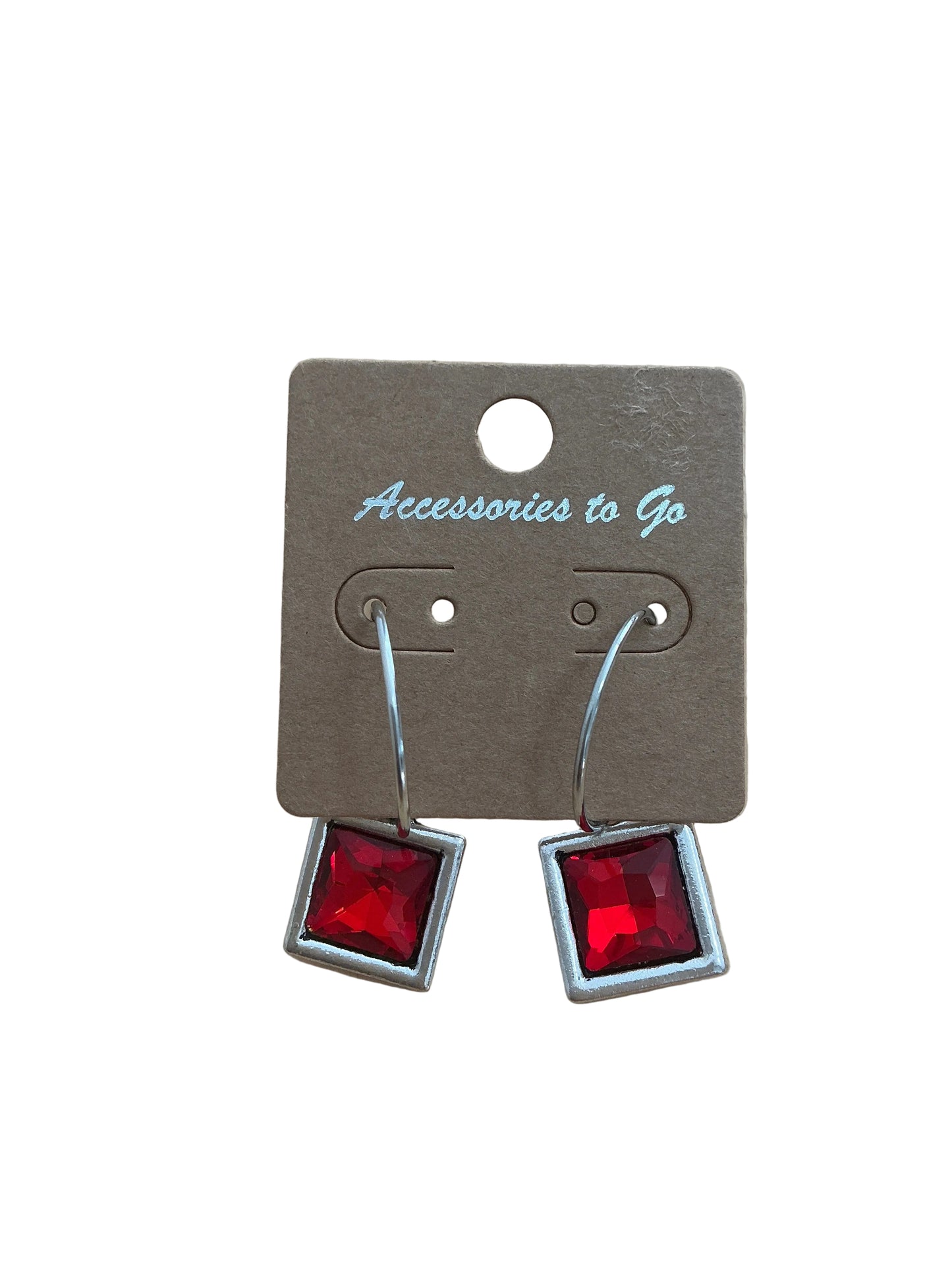 Prism Square Silver Hoop Earrings