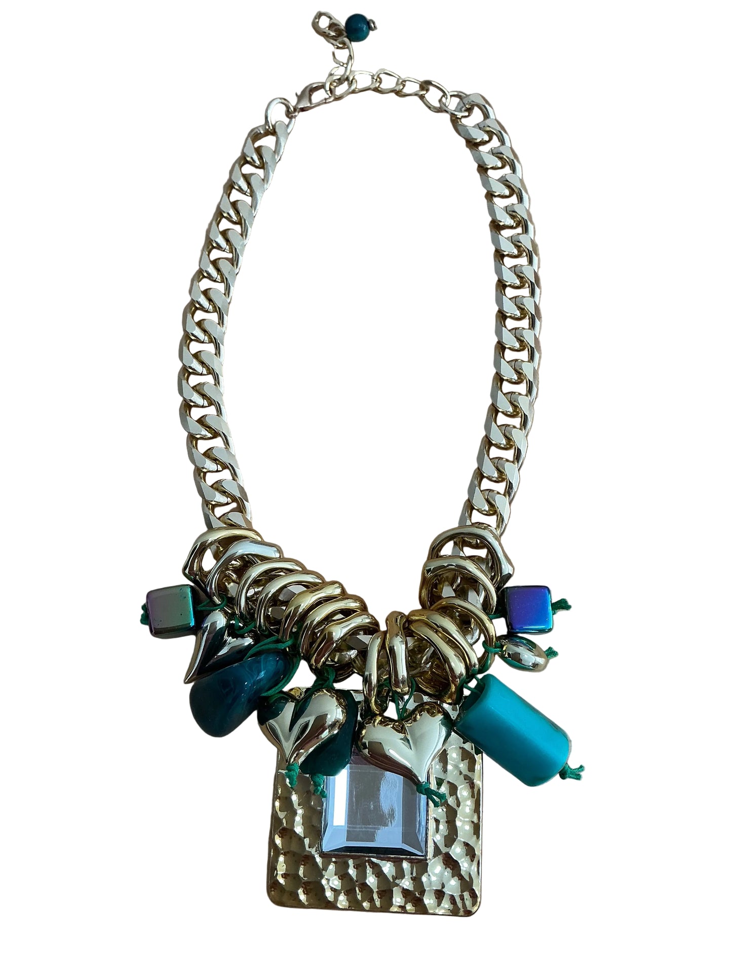 Turquoise Luxe Square Pendant Necklace